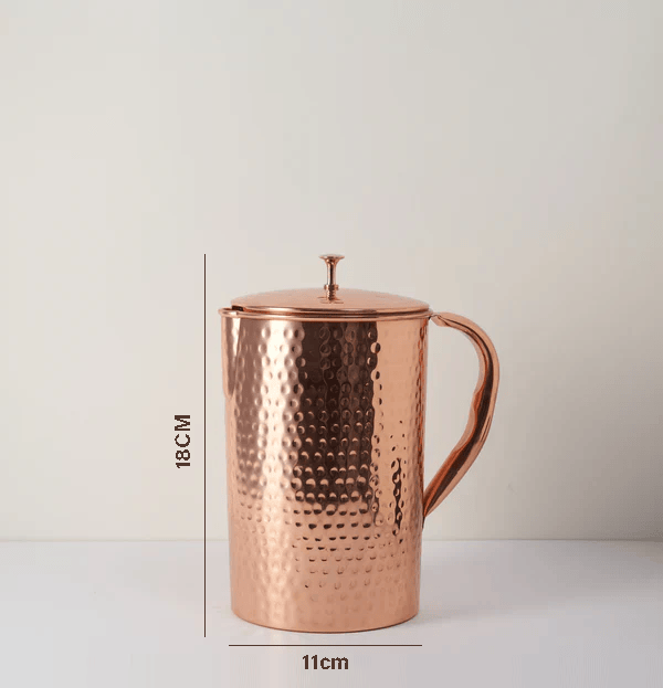 Pure Copper Jug - 1.5 L Hammered Copper Jug - Purely Copper