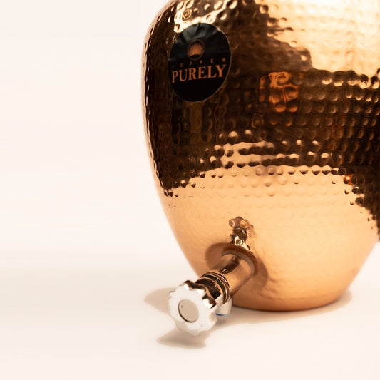 PurelyCopper 8 L Hammered Copper Water Dispenser | Hand-Hammered Dispenser