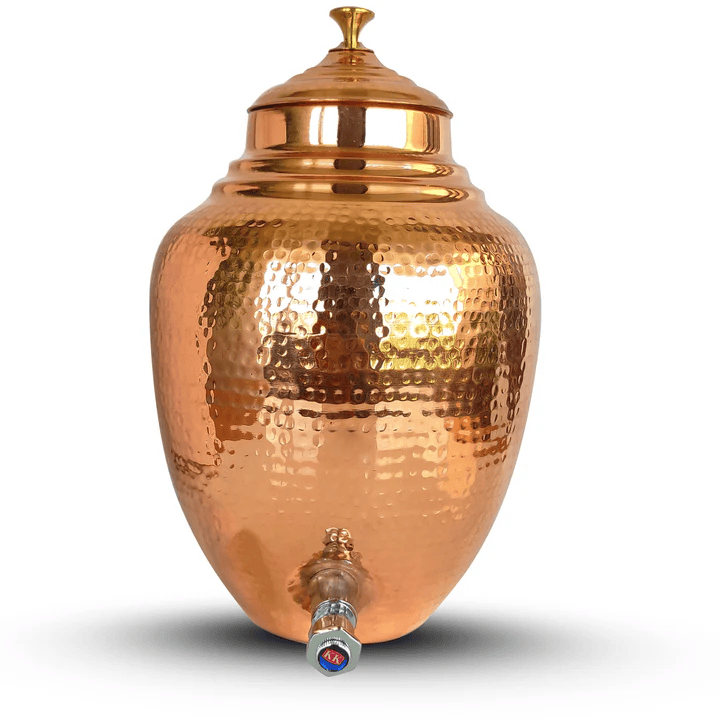 PurelyCopper 8 L Hammered Copper Water Dispenser | Hand-Hammered Dispenser