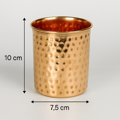 Set of 4 Ayurvedic Hammered Copper Glasses – Purely Copper