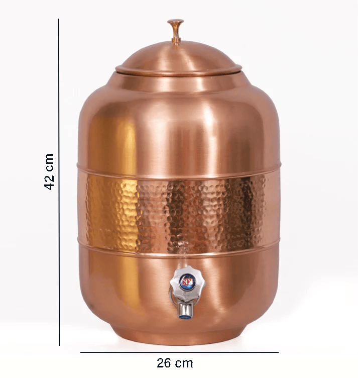 Premium Pure Copper Water Dispenser – Hammered Design (8 - Litres)