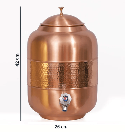 Premium Pure Copper Water Dispenser – Hammered Design (8 - Litres)