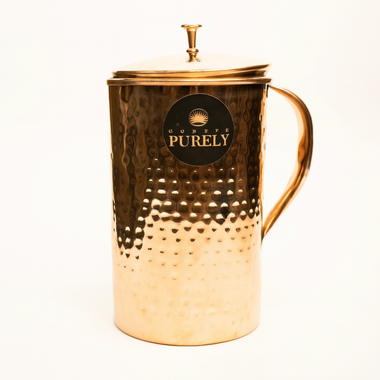 Pure Copper Jug - 2L Hammered Copper Jug - Purely Copper