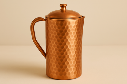 Pure Copper Drinkware Set – Jug, Bottle & 4 Glasses | Ayurvedic Wellness Kit