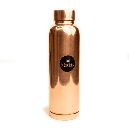 Polished Pure Copper Water Bottle – 950ml | Ayurvedic & Handmade