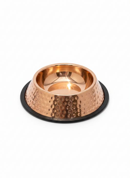 Handmade Pure Copper Pet Bowl – Premium Hammered Dog & Cat Feeding Bowl | Purely Copper
