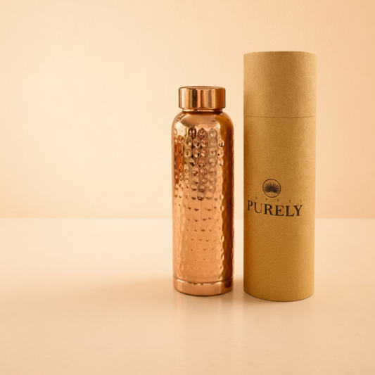 Pure Copper Drinkware Set – Jug, Bottle & 4 Glasses | Ayurvedic Wellness Kit