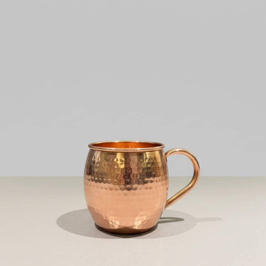 Pure Copper Moscow Mule Mugs (Set of 2) +2 Copper Straws | Hammered Finish | Purely Copper
