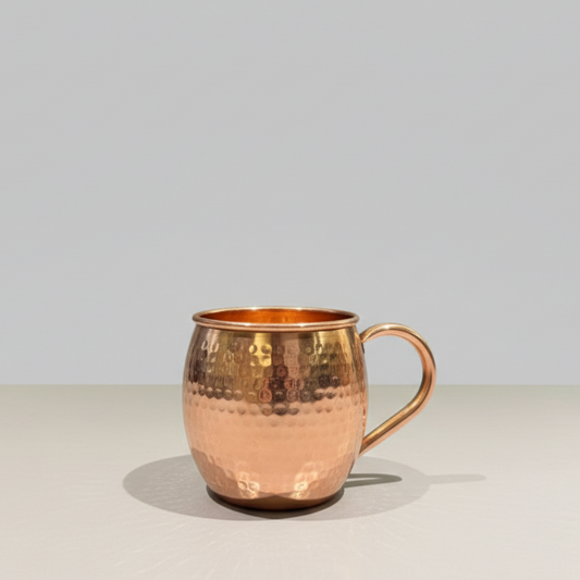 Pure Copper Moscow Mule Mugs (Set of 2) +2 Copper Straws | Hammered Finish | Purely Copper