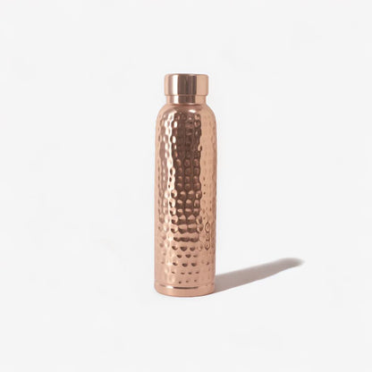 Hammered Copper Gift Set – 2 Bottles + 2 Glasses | PurelyCopper Exclusive