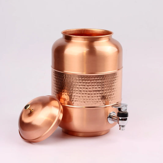 Premium Pure Copper Water Dispenser – Hammered Design (8 - Litres)
