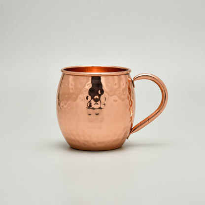 Pure Copper Moscow Mule Mugs (Set of 2) +2 Copper Straws | Hammered Finish | Purely Copper
