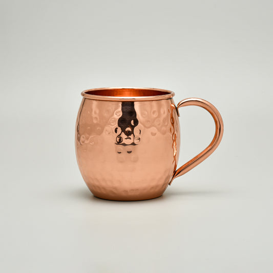 Pure Copper Moscow Mule Mugs (Set of 2) +2 Copper Straws | Hammered Finish | Purely Copper