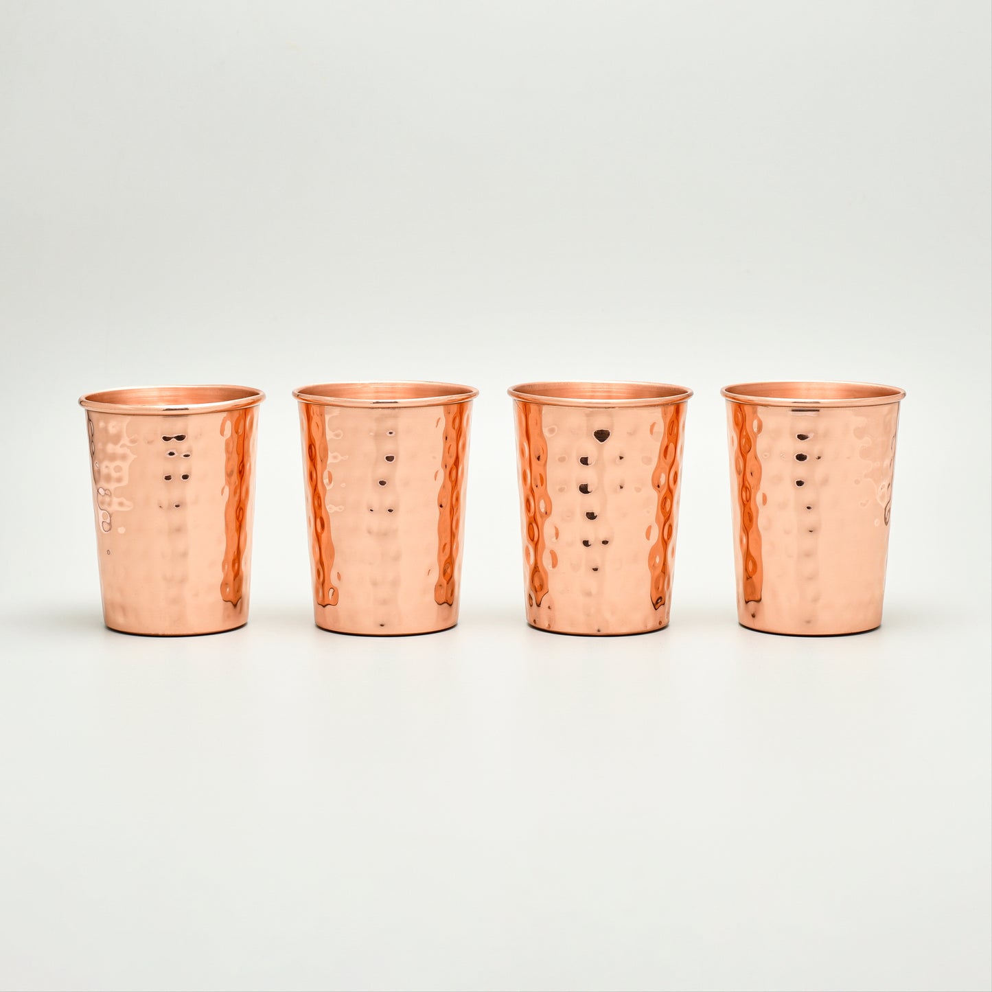 Set of 4 Ayurvedic Hammered Copper Glasses – Purely Copper