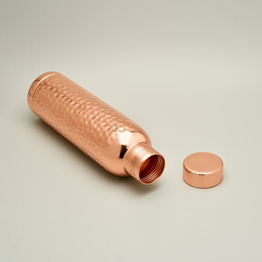 Hammered Pure Copper Water Bottle – 950ml | Handcrafted & Ayurvedic