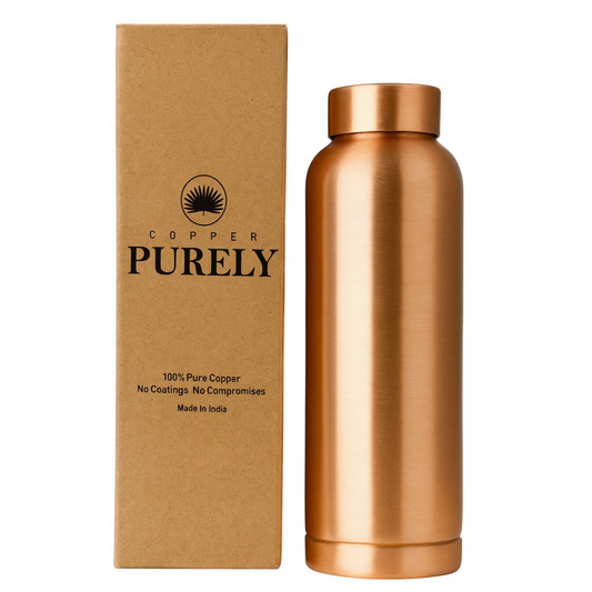 Polished Pure Copper Water Bottle – 950ml | Ayurvedic & Handmade