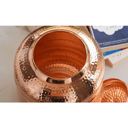 Pure Copper Hammered Water Dispenser | Ayurvedic Matka by PurelyCopper | 5-Litres